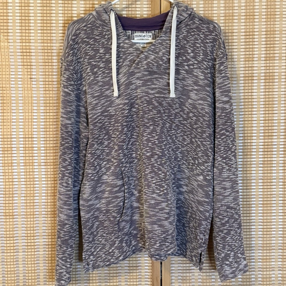 Hang‎ Ten Womens XL Hoodie Purple White Streetwear Skaters Beach Activewear Boho